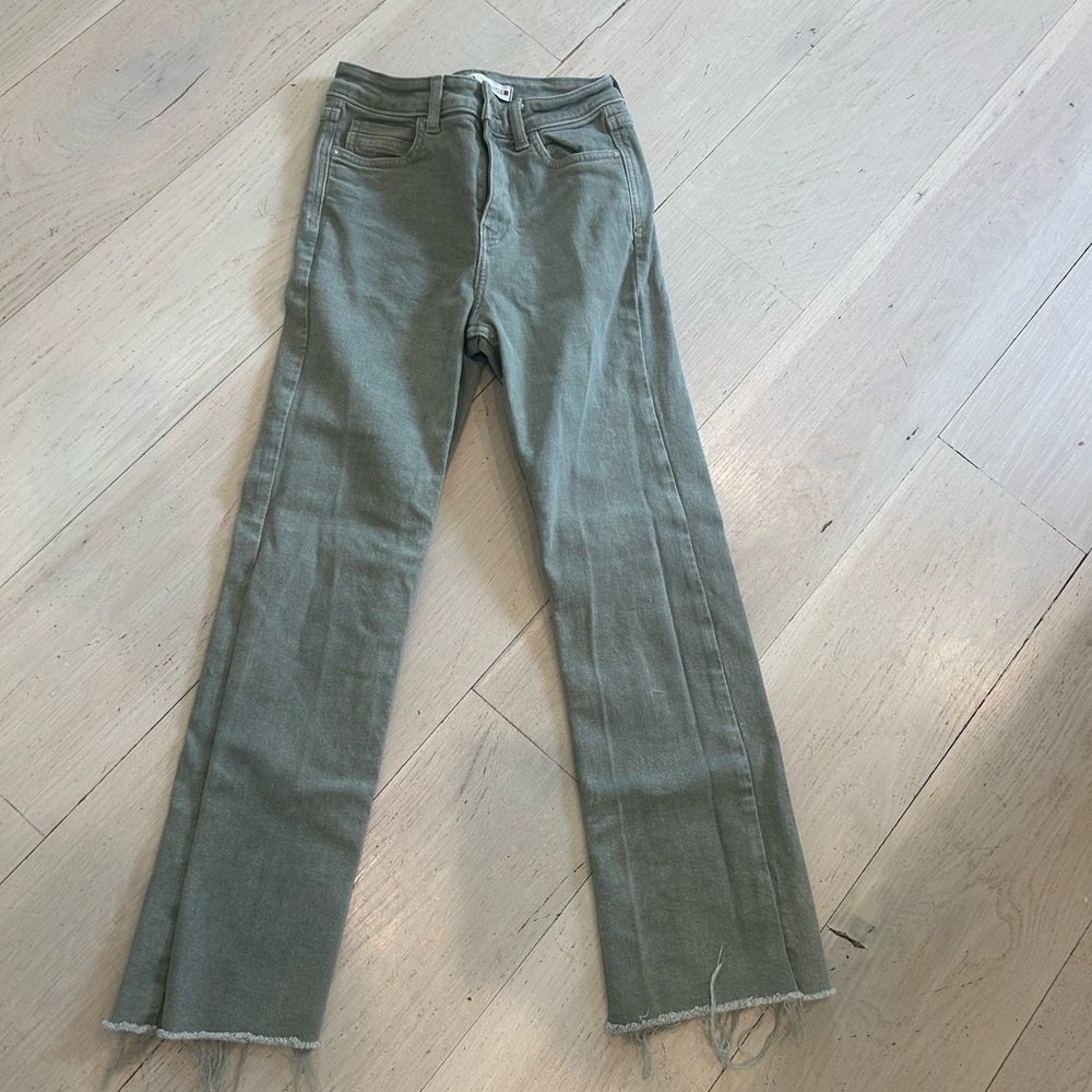 Zara Khaki Wide Leg Jeans